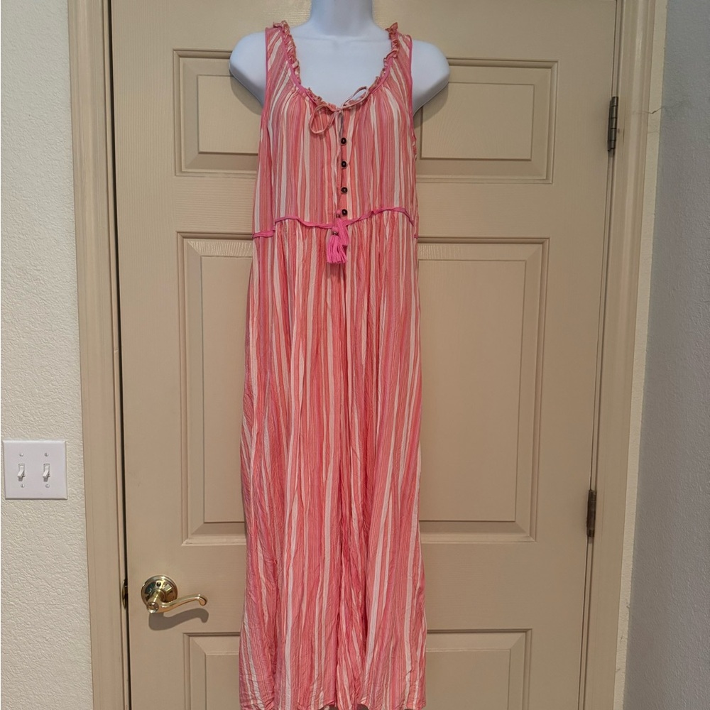 Anthropologie Pink and White Striped Sleeveless Jumper